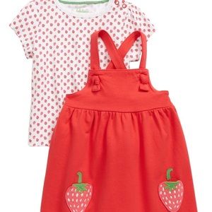 Mini Boden Strawberry tee, Dress and Bonnet